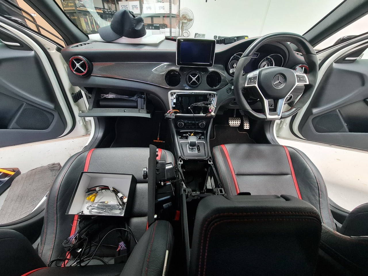 Mercedes-Benz GLA 45 AMG parked at MC Audio Sydney carplay