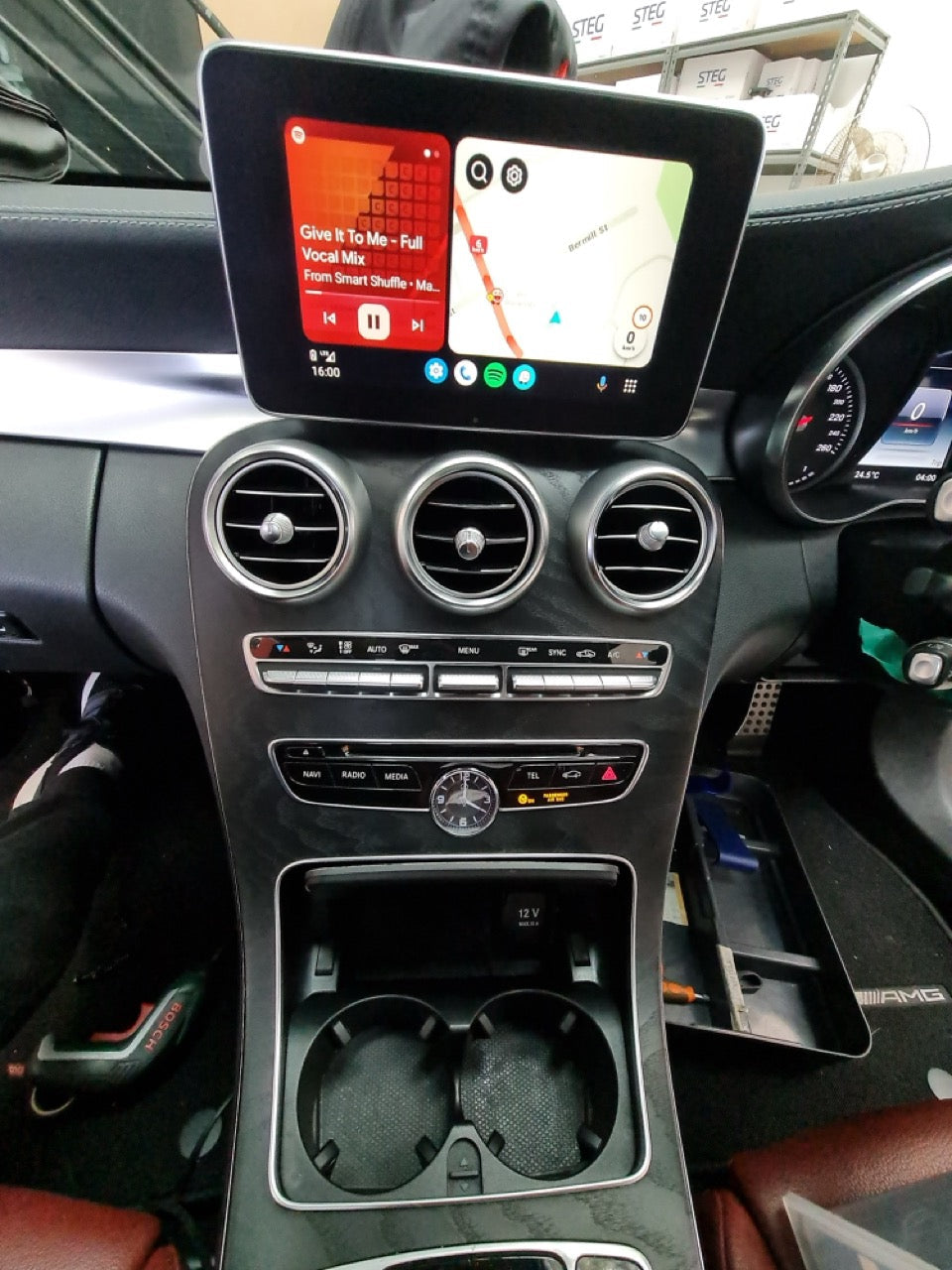 Mercedes-Benz C-Class 2017 parked at MC Audio Sydney carplay