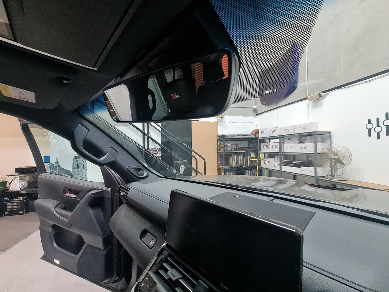 Toyota Land Cruiser 300 Series 2025 outside MC Audio workshop before dashcam install