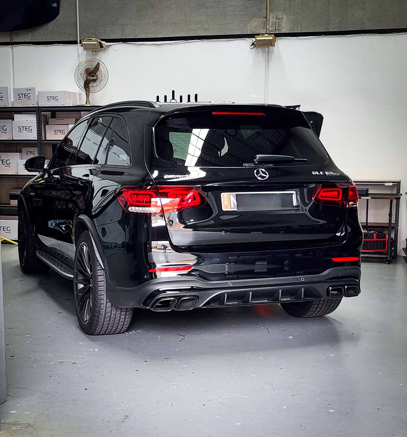 Mercedes-Benz GLC 63S AMG 2022 parked at MC Audio Rockdale workshop sydney