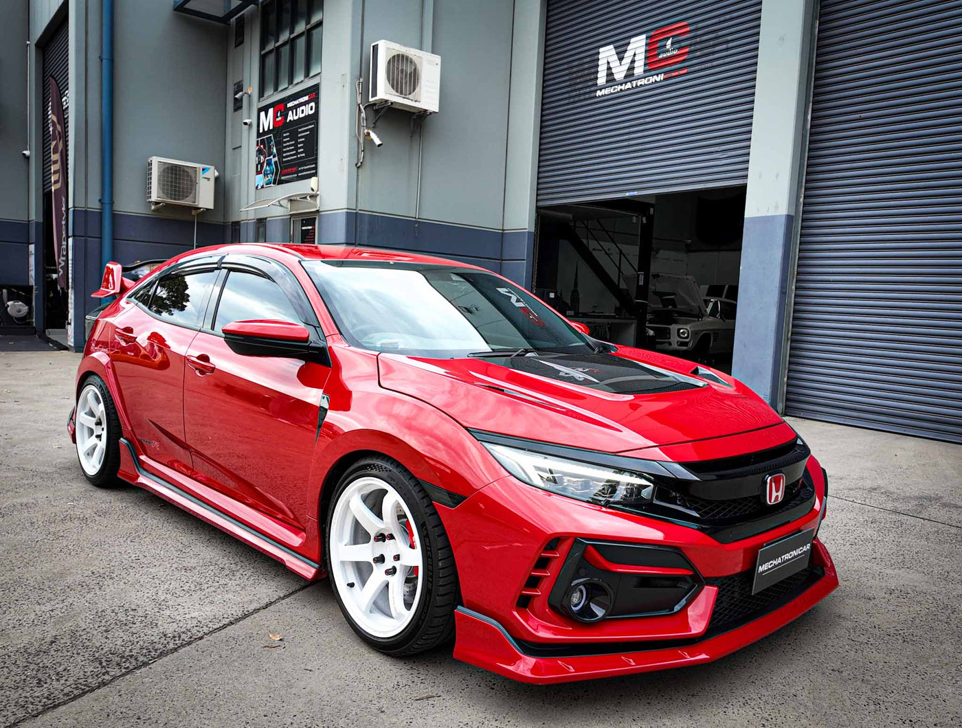 Honda Civic Type R outside MC Audio Sydney workshop