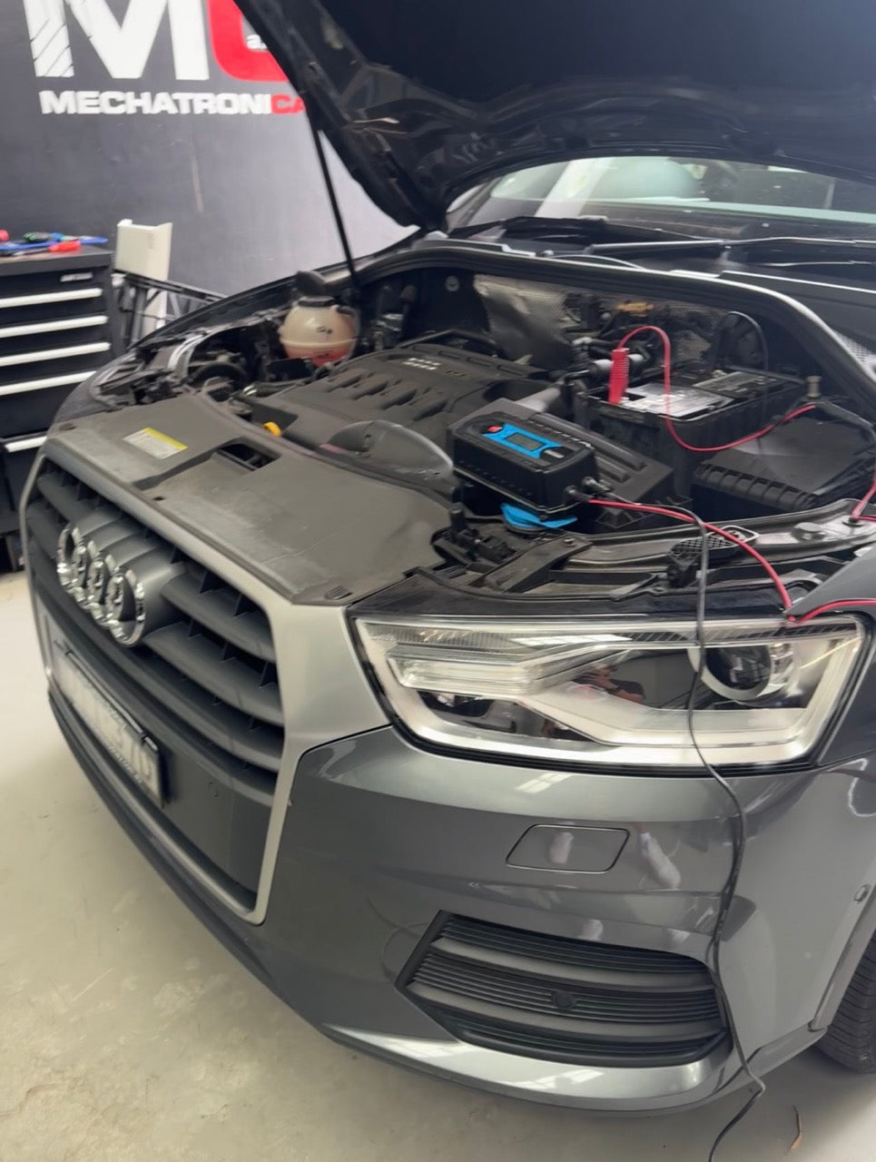 Audi Q3 at Mechatronicar Audio Sydney for custom sound system and BlackVue dashcam installation car audio