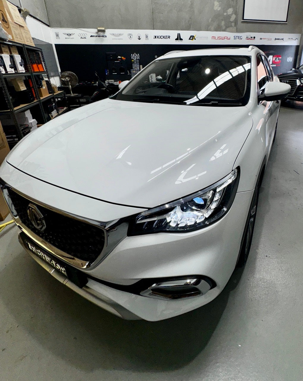 MG HS at MC Audio Sydney workshop for custom Helix sound system upgrade