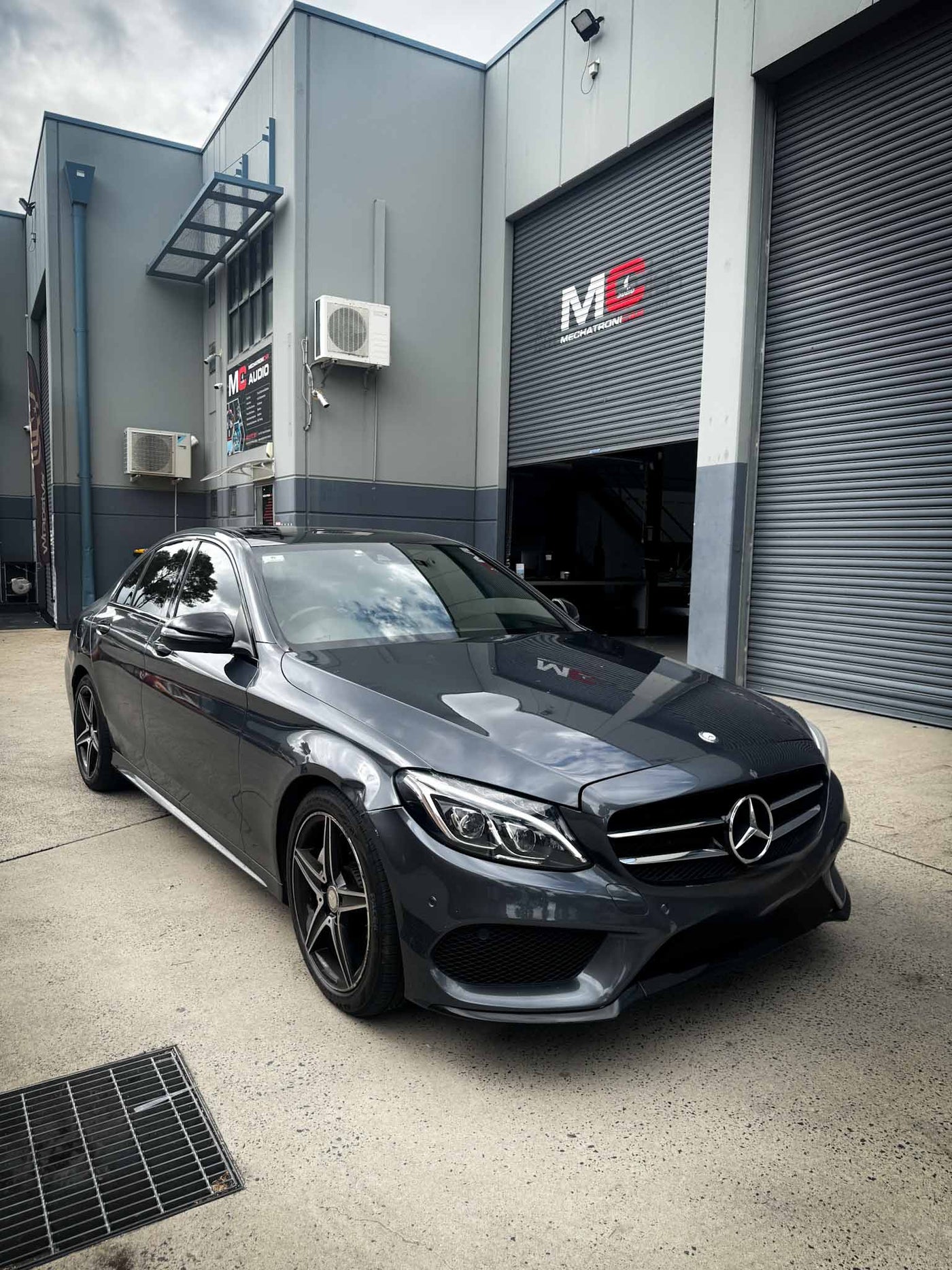 Mercedes-Benz C-Class W205 parked outside MC Audio Rockdale Sydney