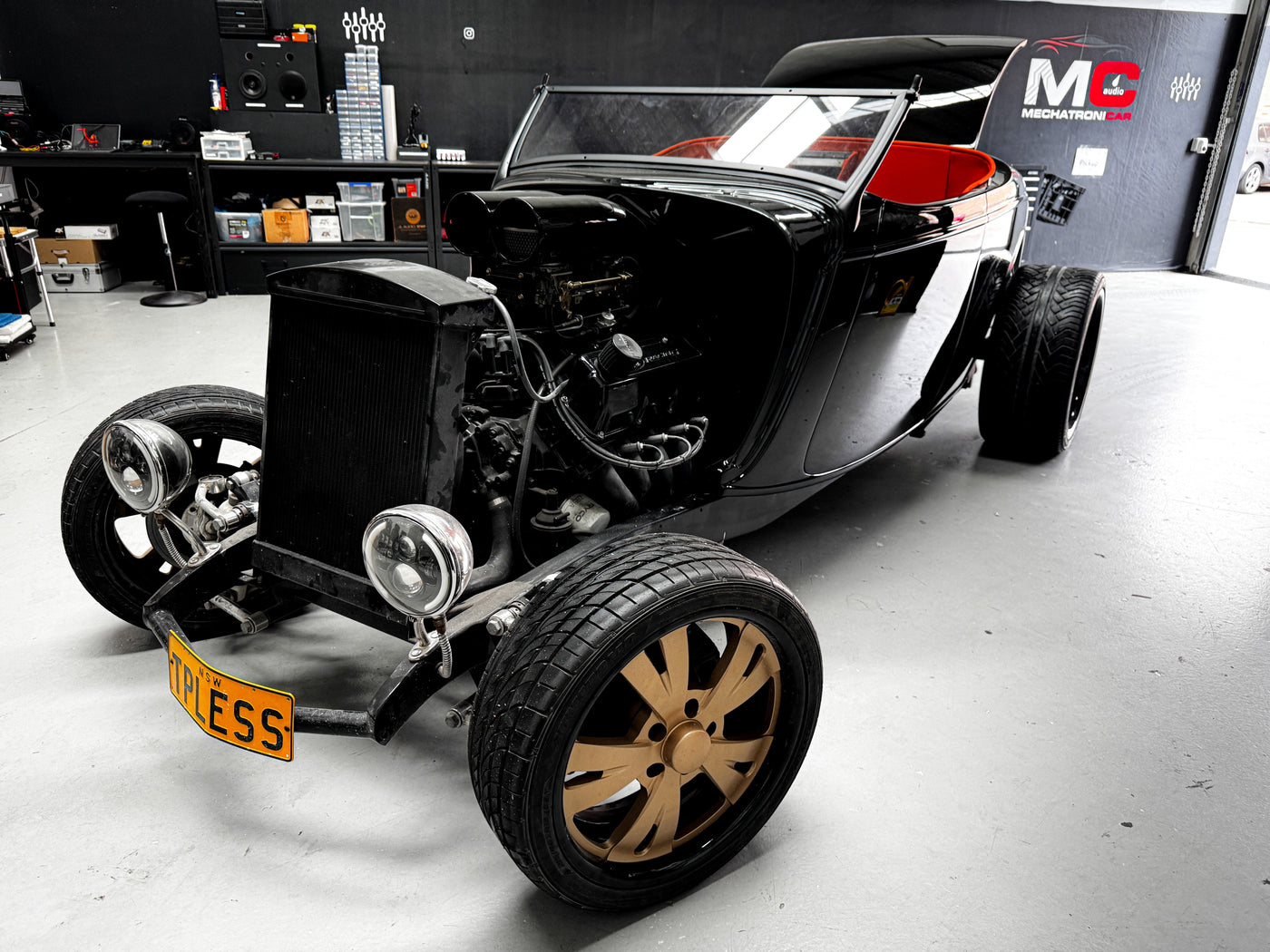 Ford Hot Rod custom project at MC Audio Sydney – vintage exterior with modern audio upgrades