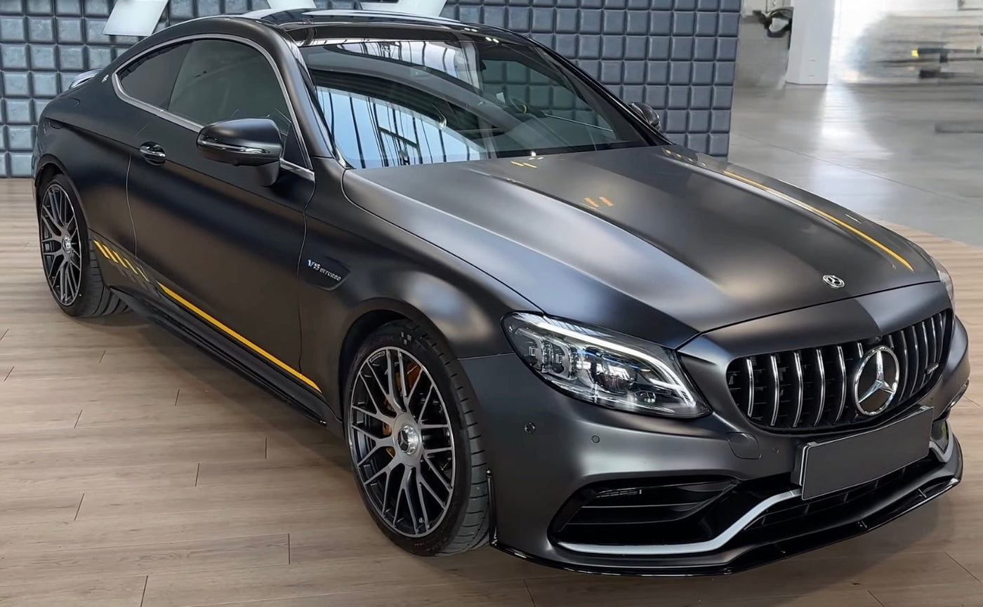 Mercedes C63s AMG Coupe MC Audio Rockdale workshop exterior signage in Sydney