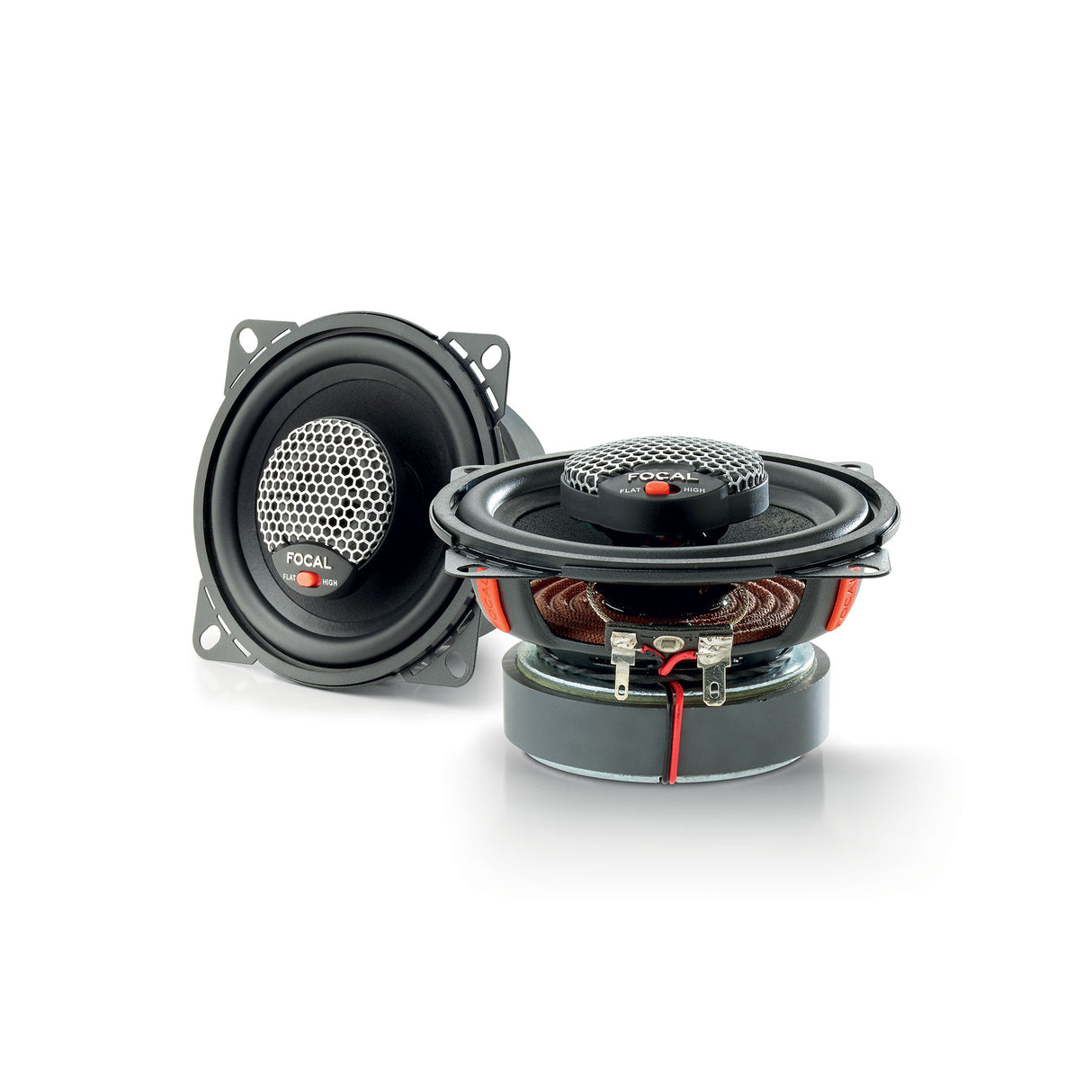 Focal ICU 100 4 inch coaxial speaker pair layout for vehicle sound upgrades – by MC Audio Sydney