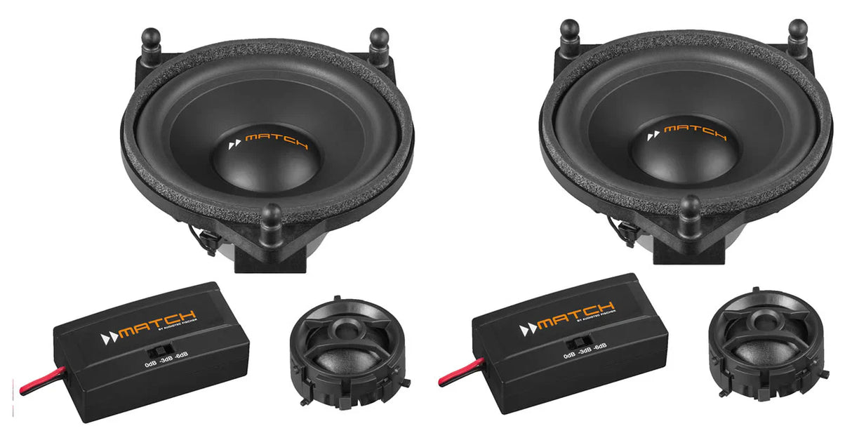MATCH UP C42MB-FRT full 4” plug and play 2-way component speaker set for Mercedes-Benz Type 1 – installed by MC Audio Sydney