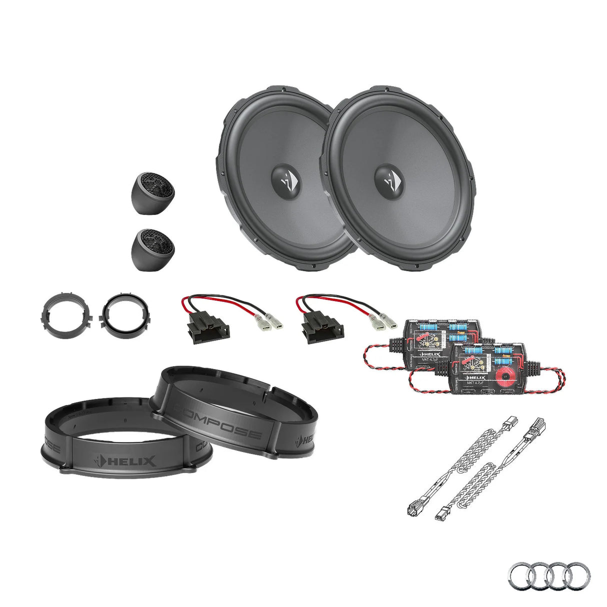 Audi A1 GB HELIX Ci3 front speaker upgrade for factory sound system – MC Audio Sydney