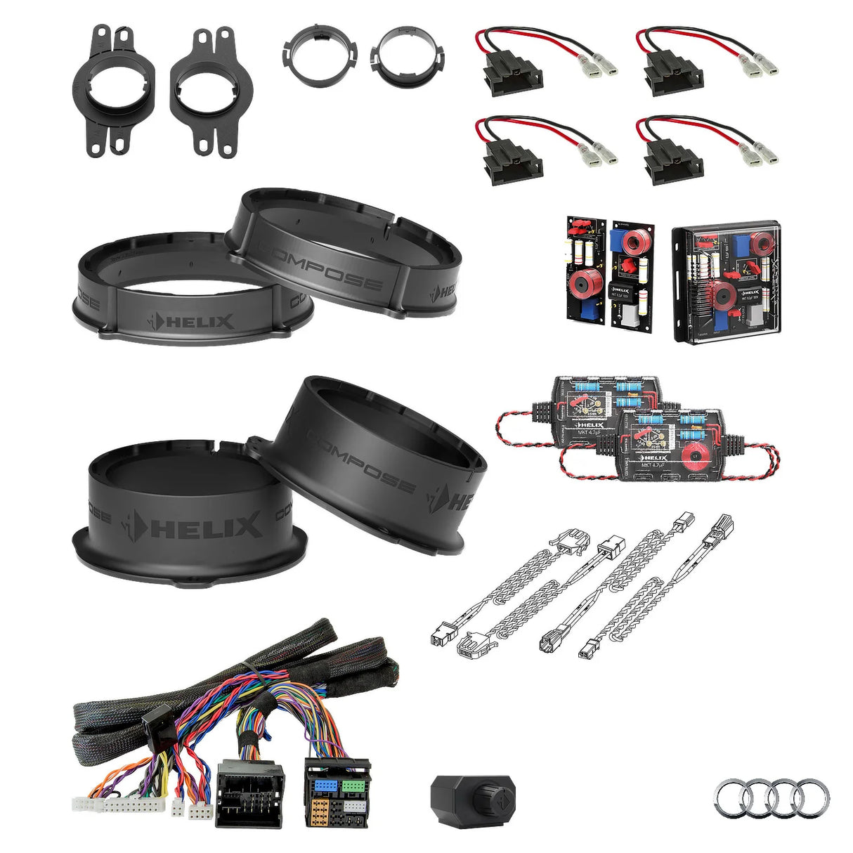 Audi Q5 FY AudiSound HELIX Ci3 Ci5 speaker subwoofer and DSP amplifier upgrade package – MC Audio Sydney