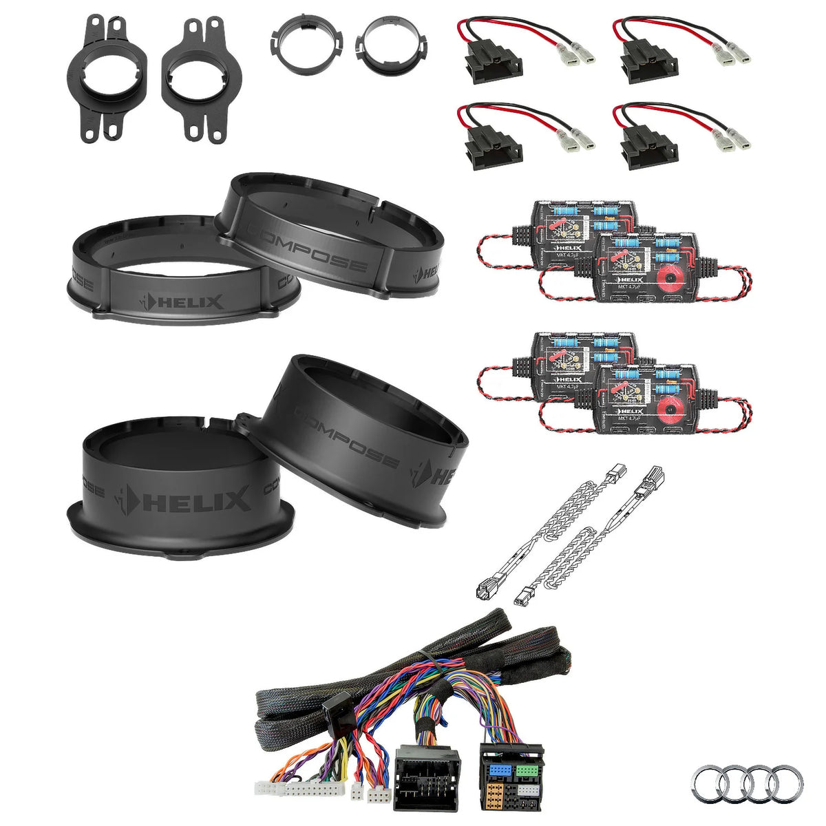 Audi Q5 FY AudiSound HELIX Ci3 speaker and DSP amplifier upgrade package – MC Audio Sydney
