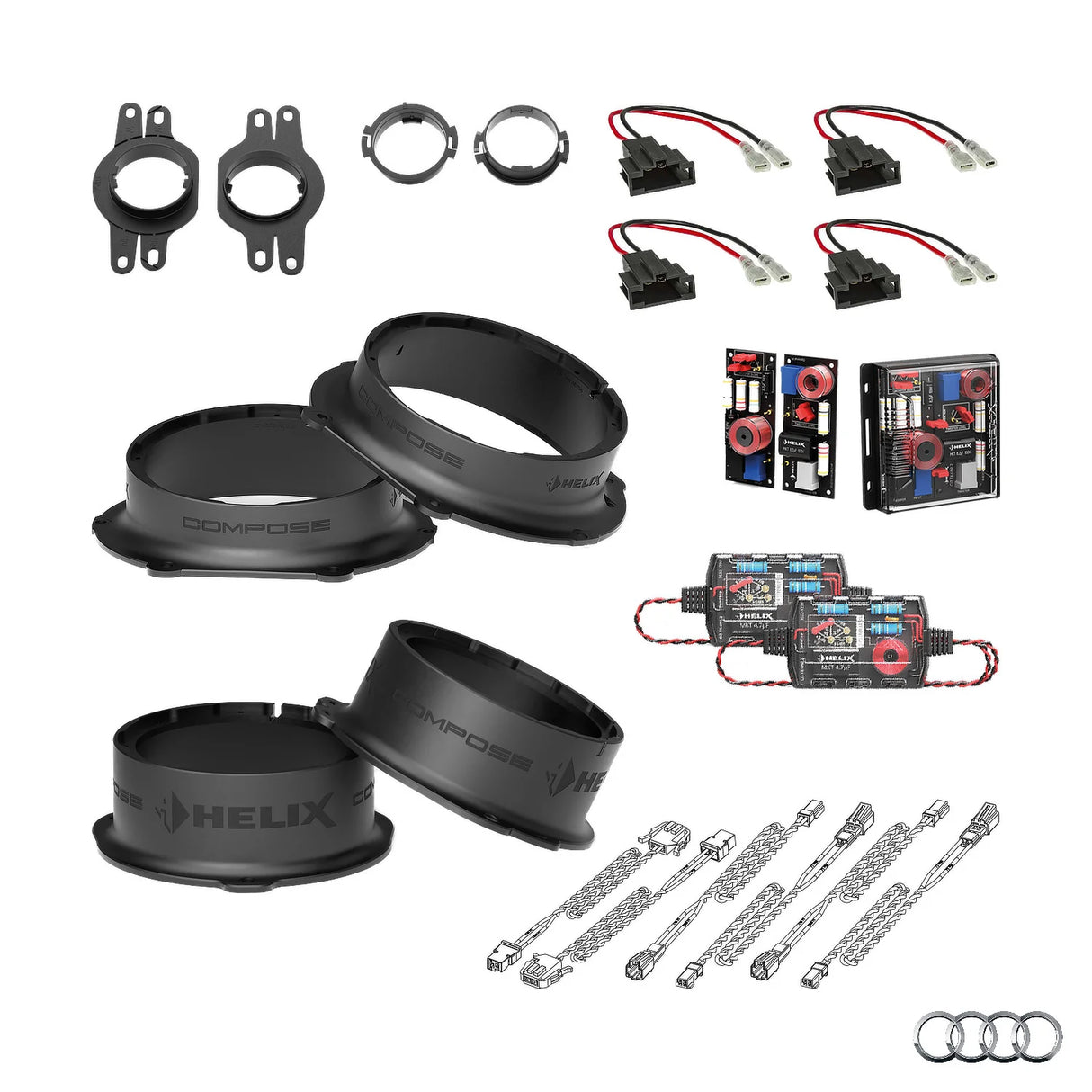 Audi Q8 4M HELIX Ci3 Ci5 speaker upgrade package with vehicle-specific integration – MC Audio Sydney