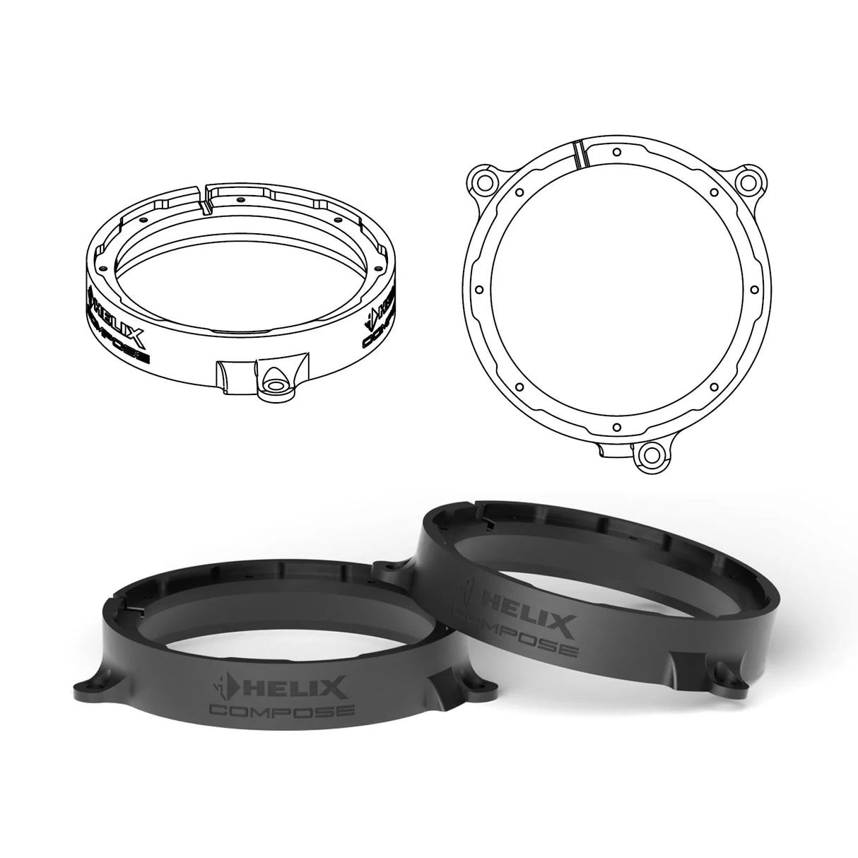 HELIX FlexMount CFMK165 acoustic sealing interface detail – by MC Audio Sydney