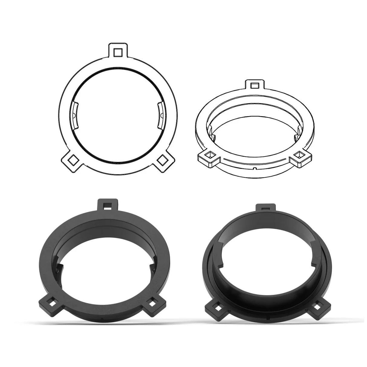 HELIX FlexMount CFMK25 speaker adapter mounting tabs and fixing points – by MC Audio Sydney