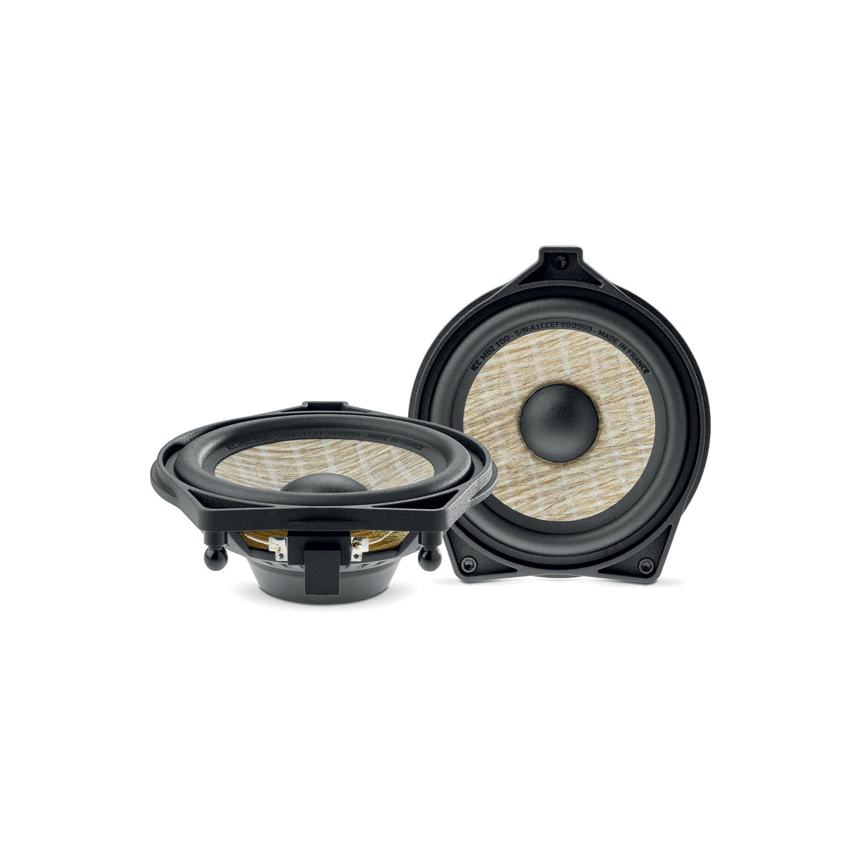 Focal ICC MBZ 100 4 inch plug and play coaxial speakers Mercedes Benz front view – MC Audio Sydney