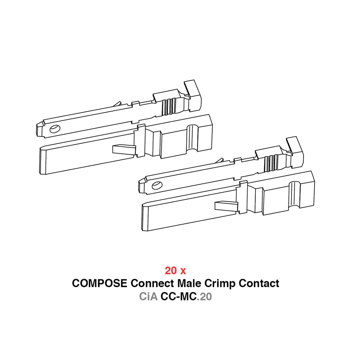 HELIX CiA CC-MC.20 COMPOSE Connect male crimp contact kit speaker wiring terminals – MC Audio Sydney