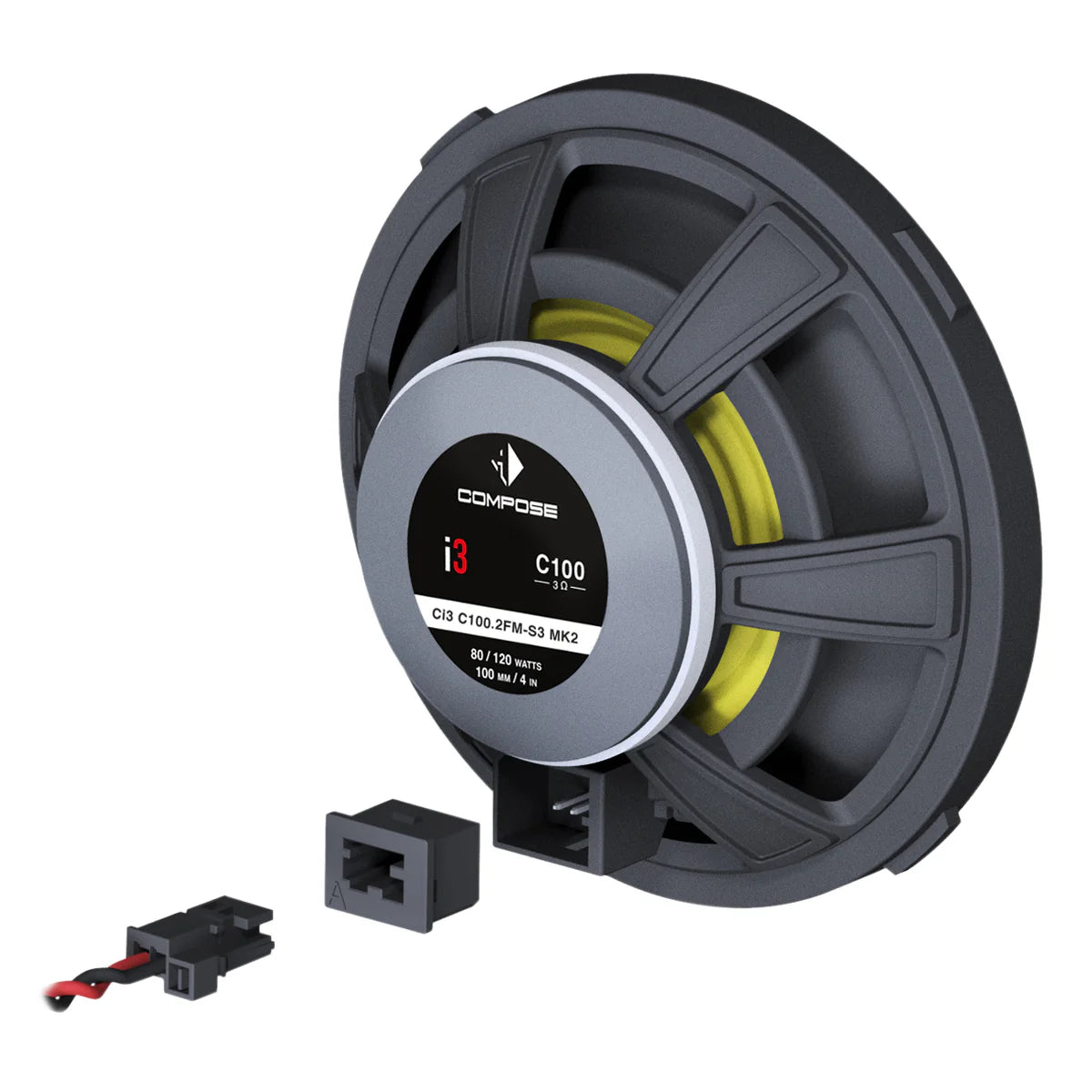 HELIX Ci3 C100.2FM-S3 MK2 coaxial driver close-up 4 inch FlexMount 3Ω – MC Audio Sydney