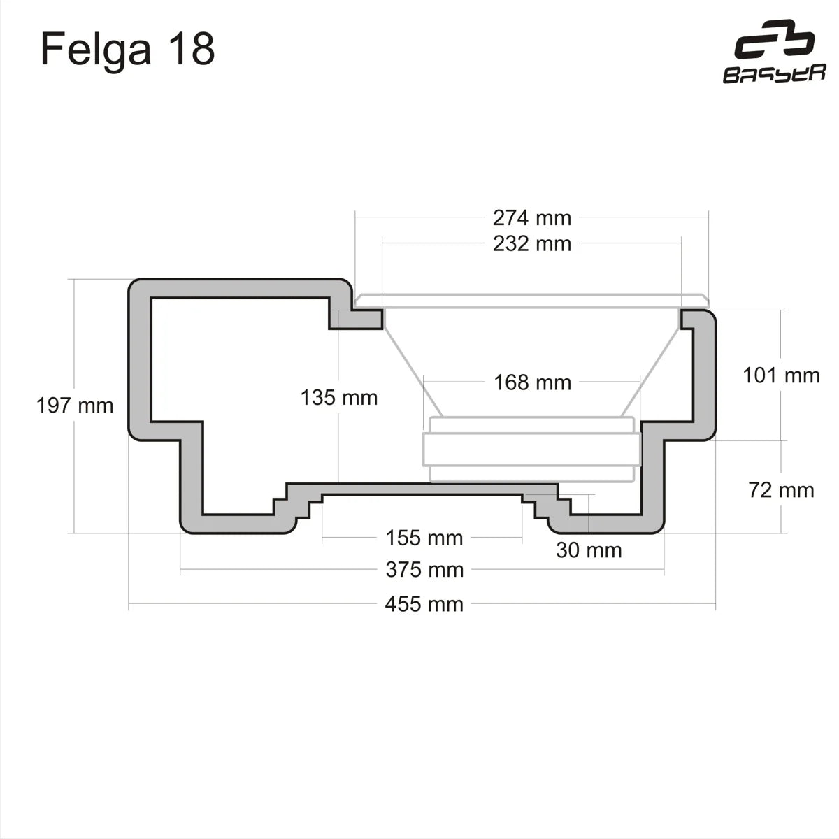 BASSER spare tyre 18 inch subwoofer enclosure installed example 15L – by MC Audio Sydney