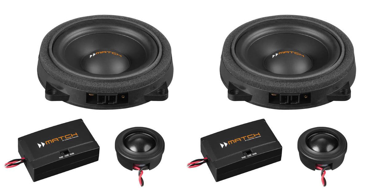 MATCH UP C42BMW-FRT.2 - 4" 2-Way PnP Compo Speaker Set, BMW & MINI Type 2 | 4Ω by MATCH | MC Audio S