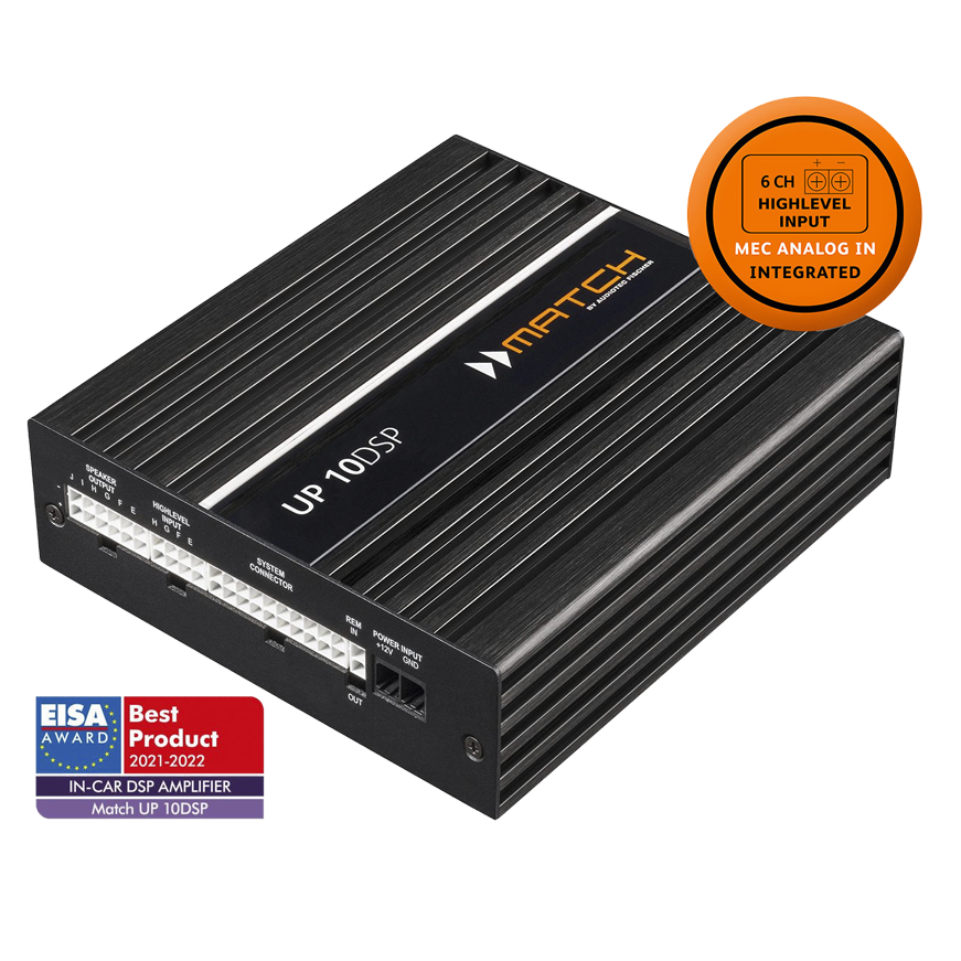 MATCH UP 10DSP With MEC ANALOG IN - 10 Channel PnP DSP Amplifier | 10 High-Level Inputs by MATCH | M
