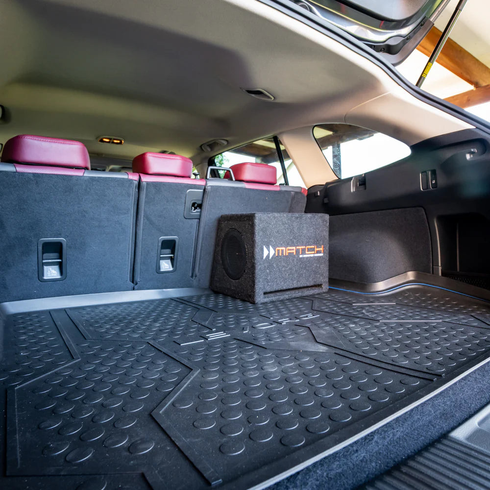 MATCH PP 7E-D vented enclosure port and dual subwoofer driver detail – by MC Audio Sydney