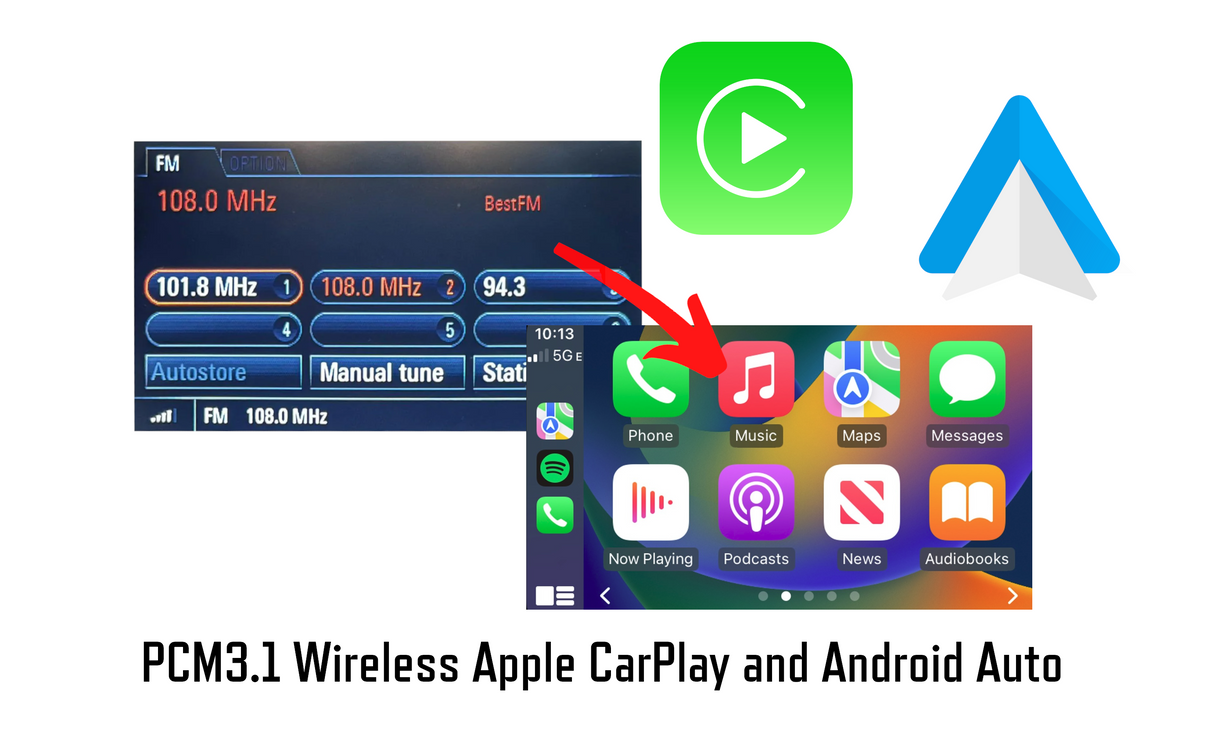 Porsche 2010–2016 PCM 3.1 Wireless Apple CarPlay & Android Auto MMI Integration Kit