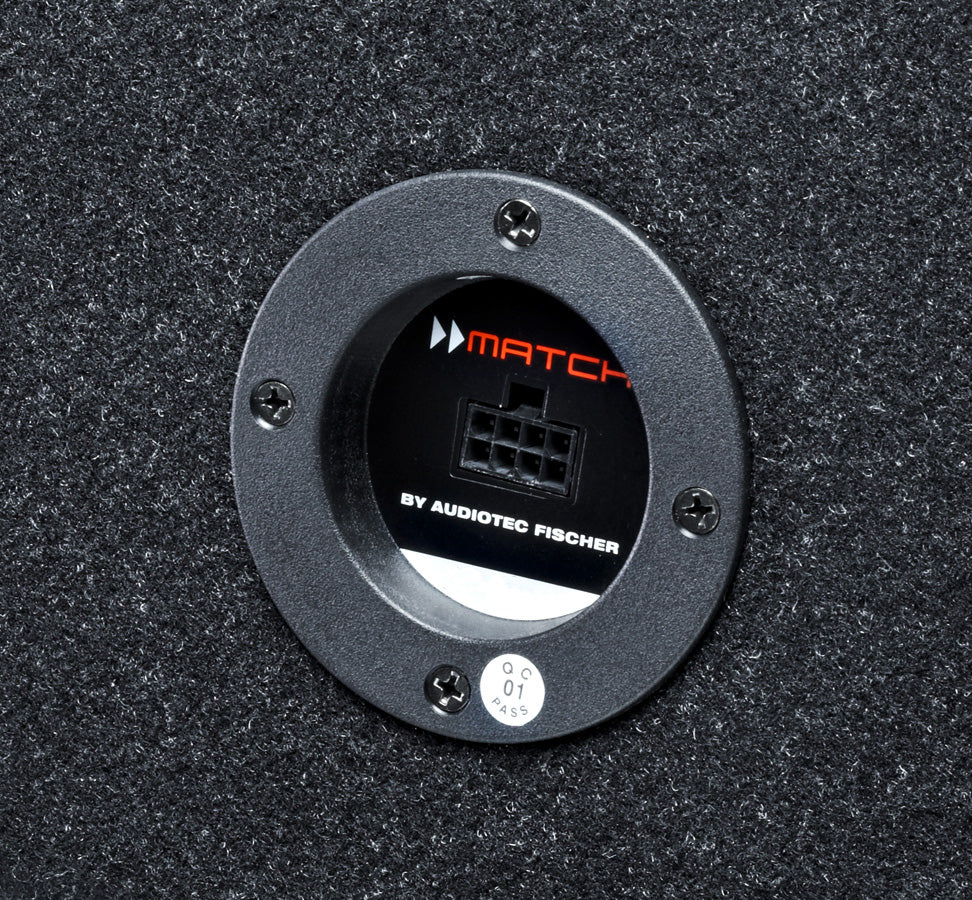 MATCH PP 8E-Q rear view – 8” 200W RMS vented subwoofer enclosure | 4×3Ω by MC Audio Sydney