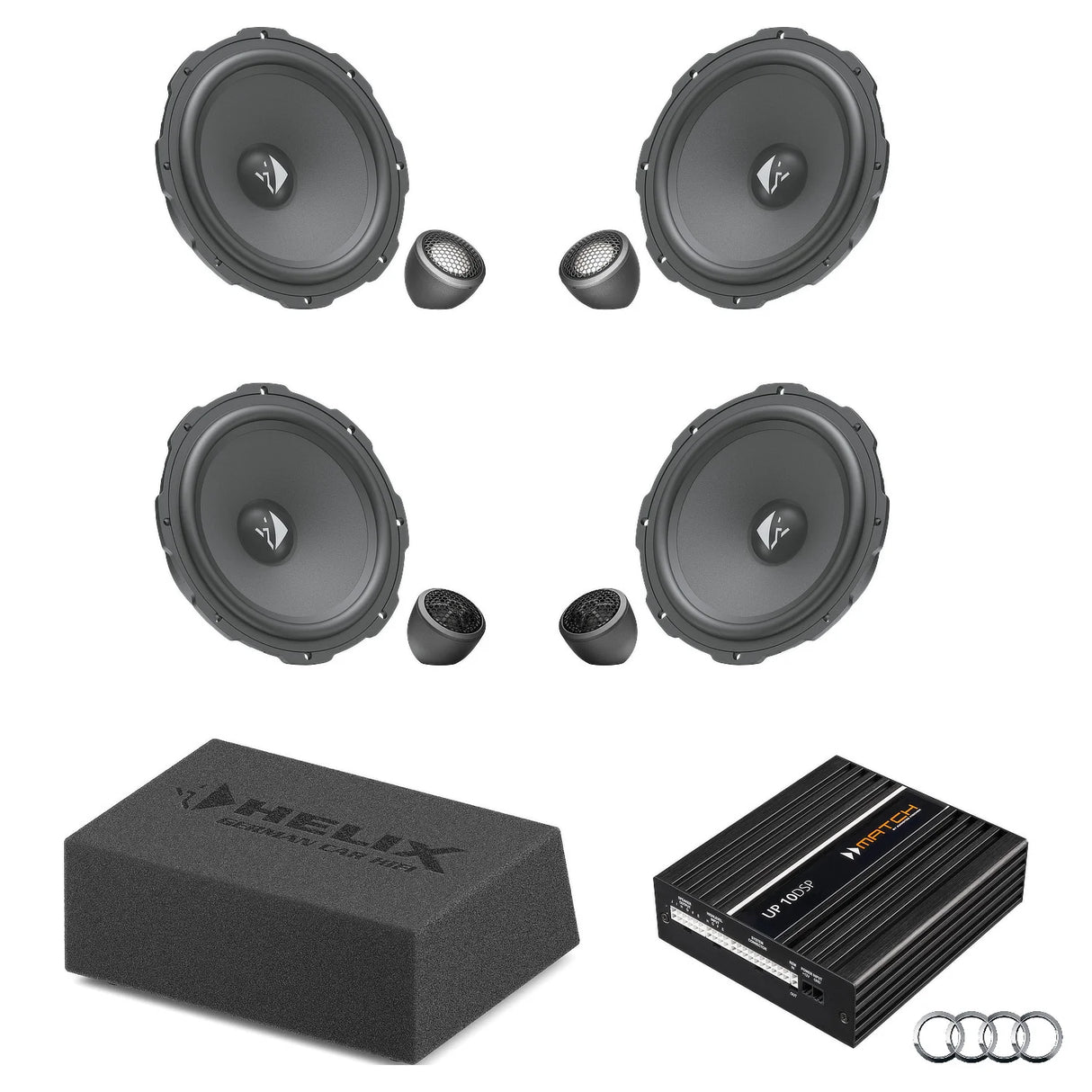 HELIX Ci3 Ci5 active speaker and subwoofer DSP amplified package for Audi Q4 e-tron AudiSound – MC Audio Sydney