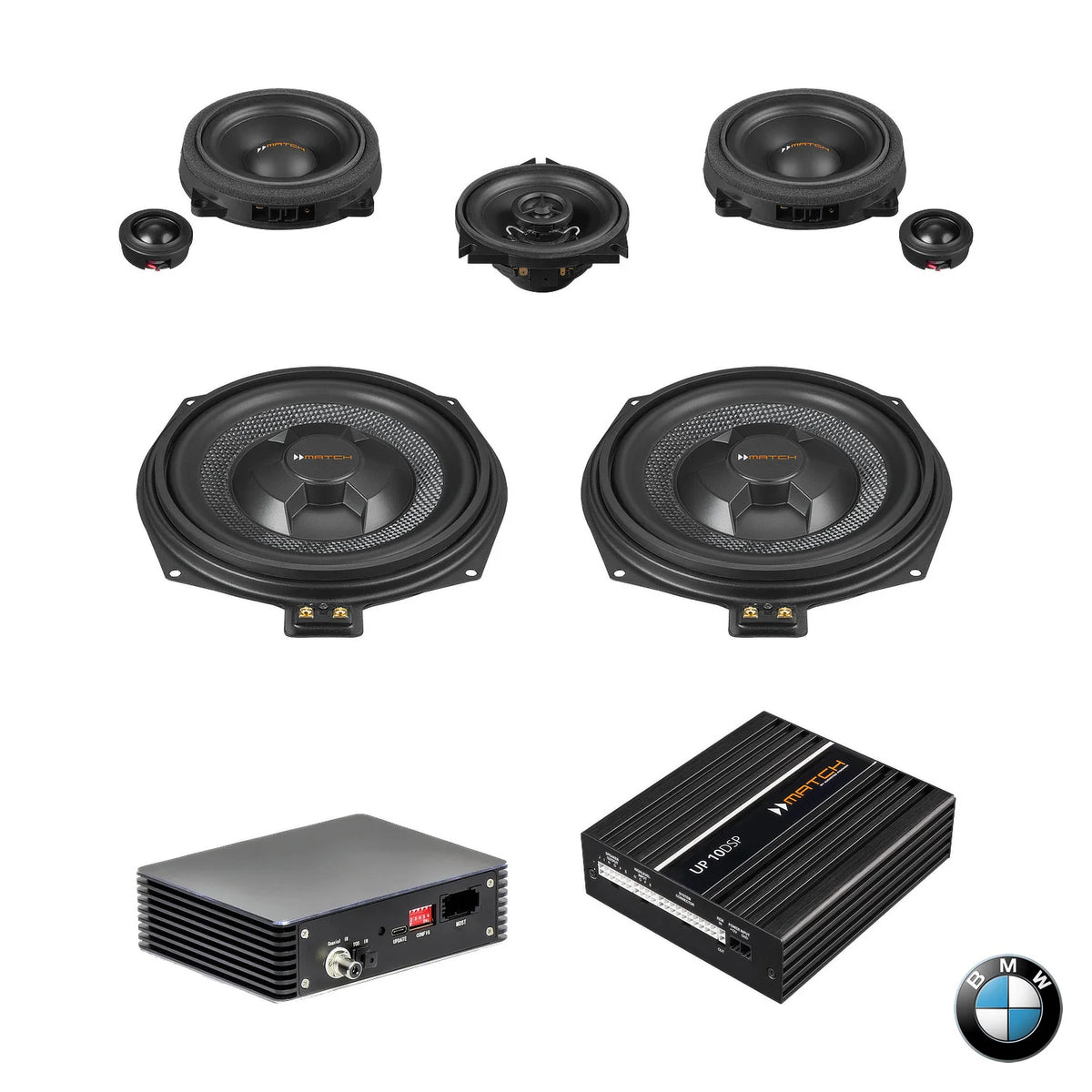 BMW Harman Kardon S0688 F Generation MATCH UP PnP front speaker and subwoofer DSP amplified package – MC Audio Sydney