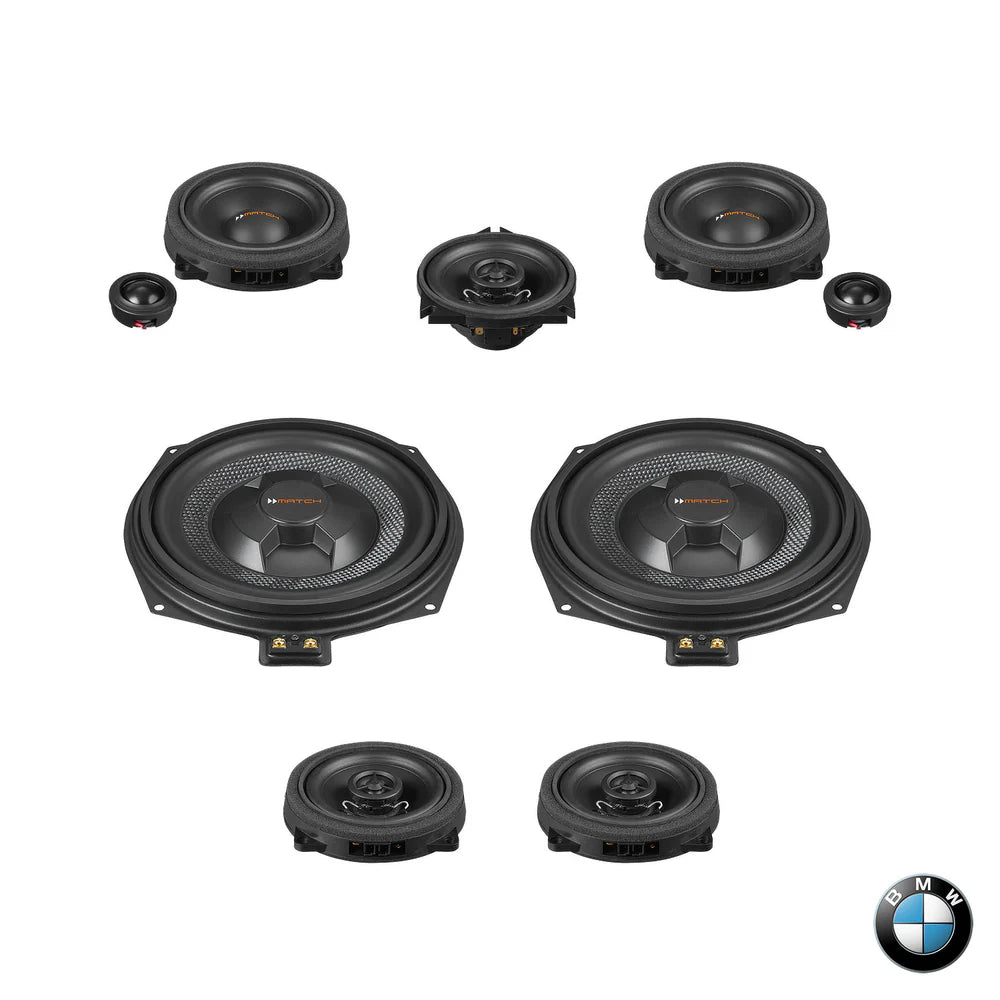 MATCH UP plug and play speaker and subwoofer upgrade package for BMW HiFi S0676 F and G Generation – MC Audio Sydney