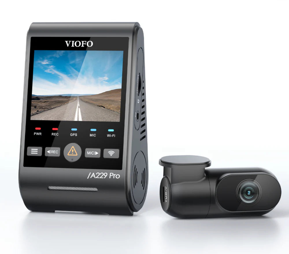 VIOFO A229 PRO 2CH Dual Channel 4K Front + 2K Rear HDR Dashcam System with Dual Sony STARVIS 2 Sensors