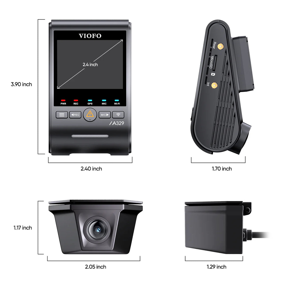 VIOFO A329SW 2CH Dual Channel 4K 60FPS Front + 2K Waterproof Rear HDR Dashcam System