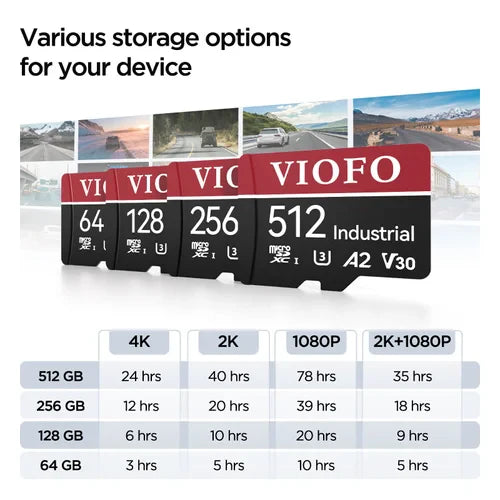 VIOFO Professional High-Endurance MicroSD Card with Adapter (128GB / 256GB / 512GB)