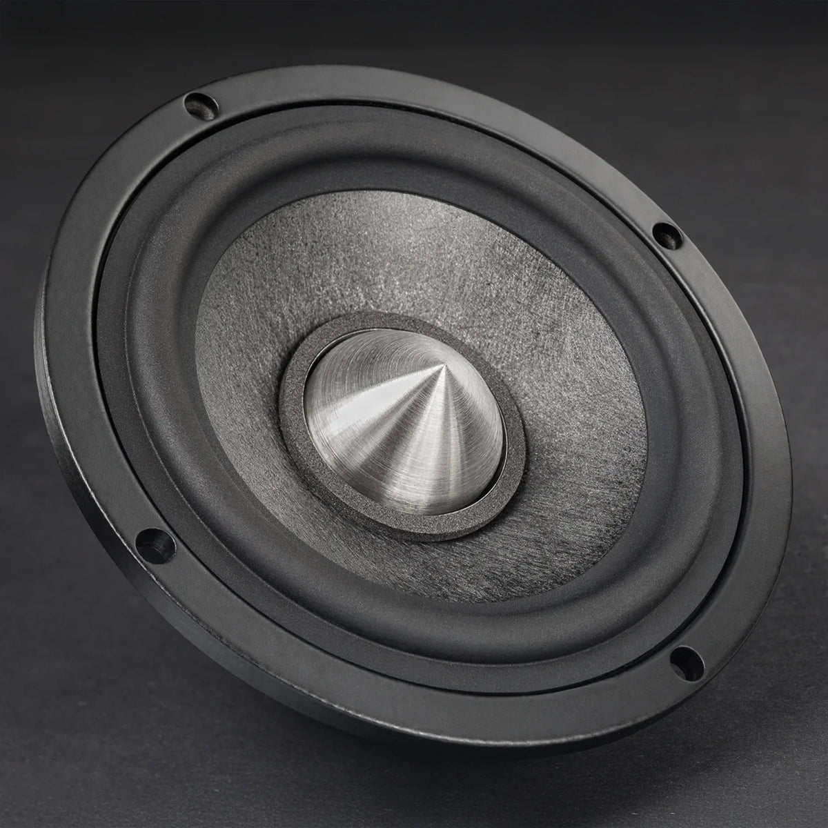 BRAX MATRIX ML80 PRO close-up showing the carbon fleece cone, butyl surround and solid stainless-steel phase plug