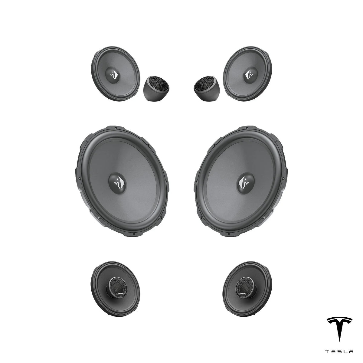 HELIX Ci3 front and rear speaker set for Tesla Model 3 SR/SR+ with Intel and AMD systems