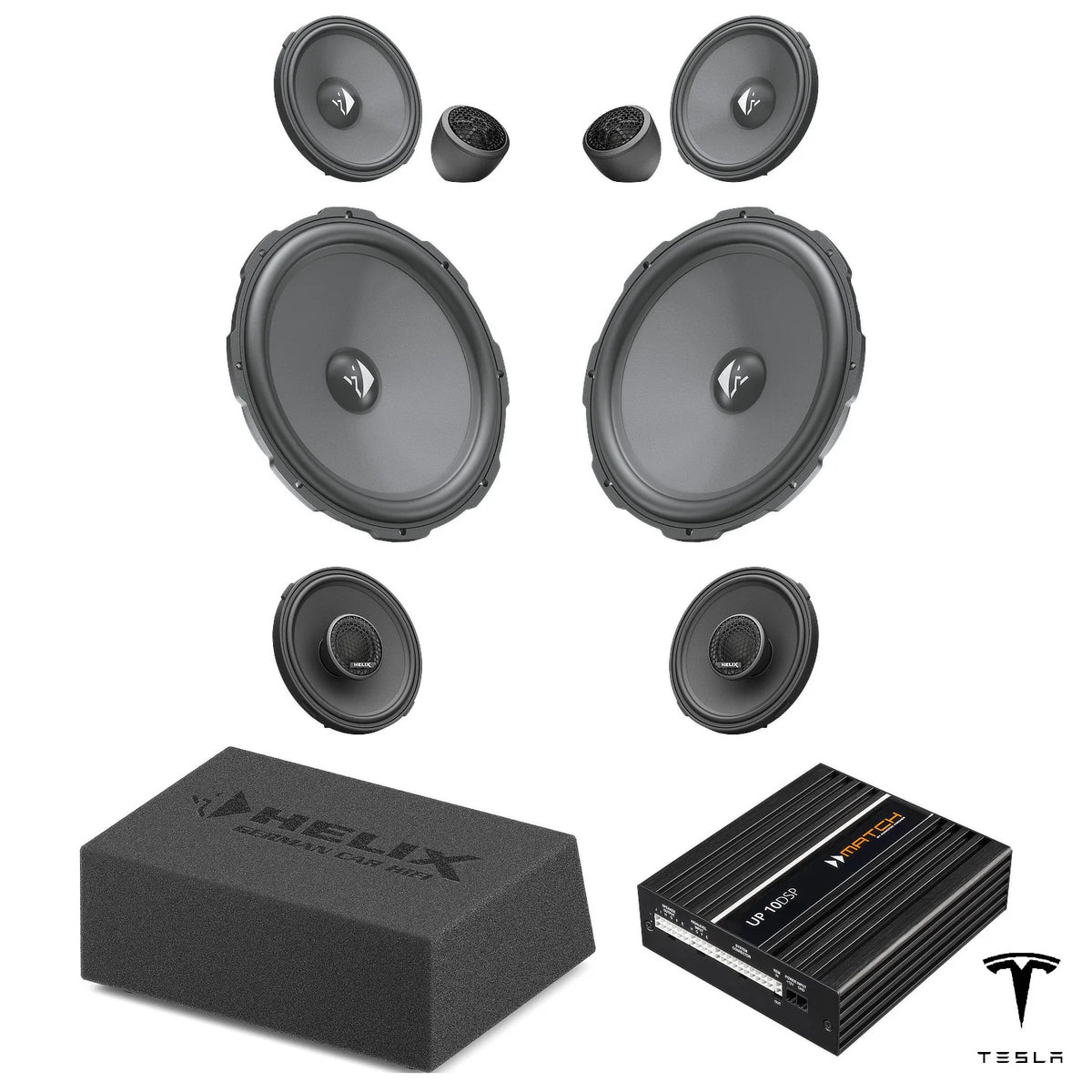 HELIX Ci3 speaker, subwoofer and DSP amplifier package for Tesla Model 3 SR/SR+ with AMD Ryzen