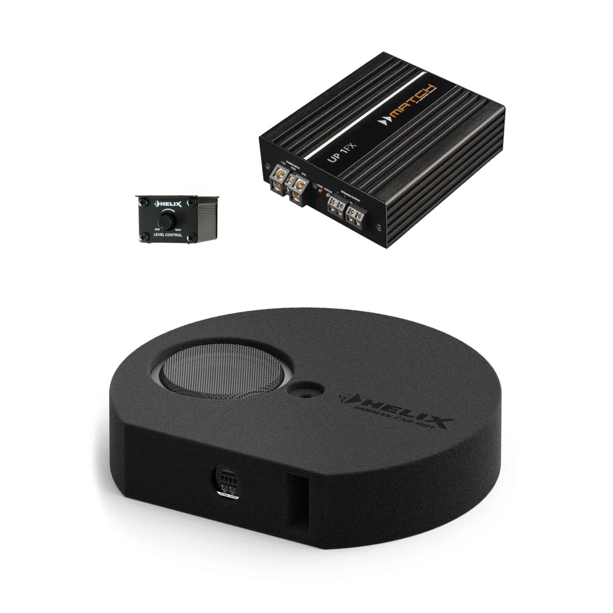 HELIX IK ER8.1-DVC2 8-inch loaded spare wheel subwoofer with mono amplifier and remote control