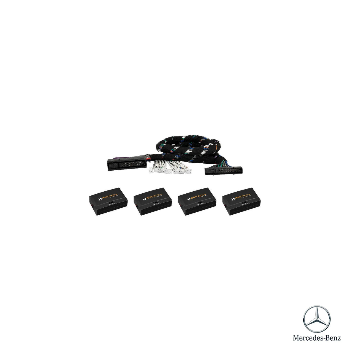 MATCH PnP integration components for the Mercedes GLC X253 Facelift with MBUX Burmester audio upgrade