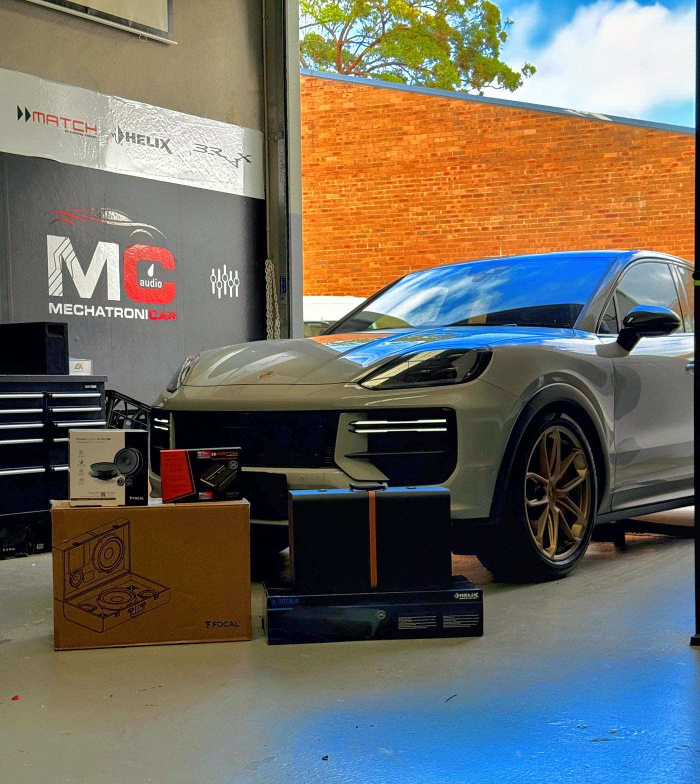 Porsche Cayenne GT 2024 at MC Audio workshop in Sydney for full Focal sound system upgrade