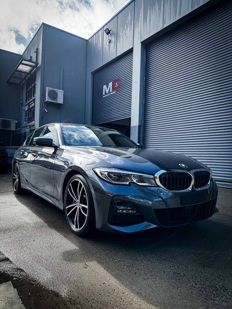 BMW 330i G20 in MC Audio Rockdale Sydney workshop before speaker upgrade 