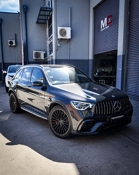 Customer pickup moment with Mercedes Benz GLC63 AMG after sound upgrade