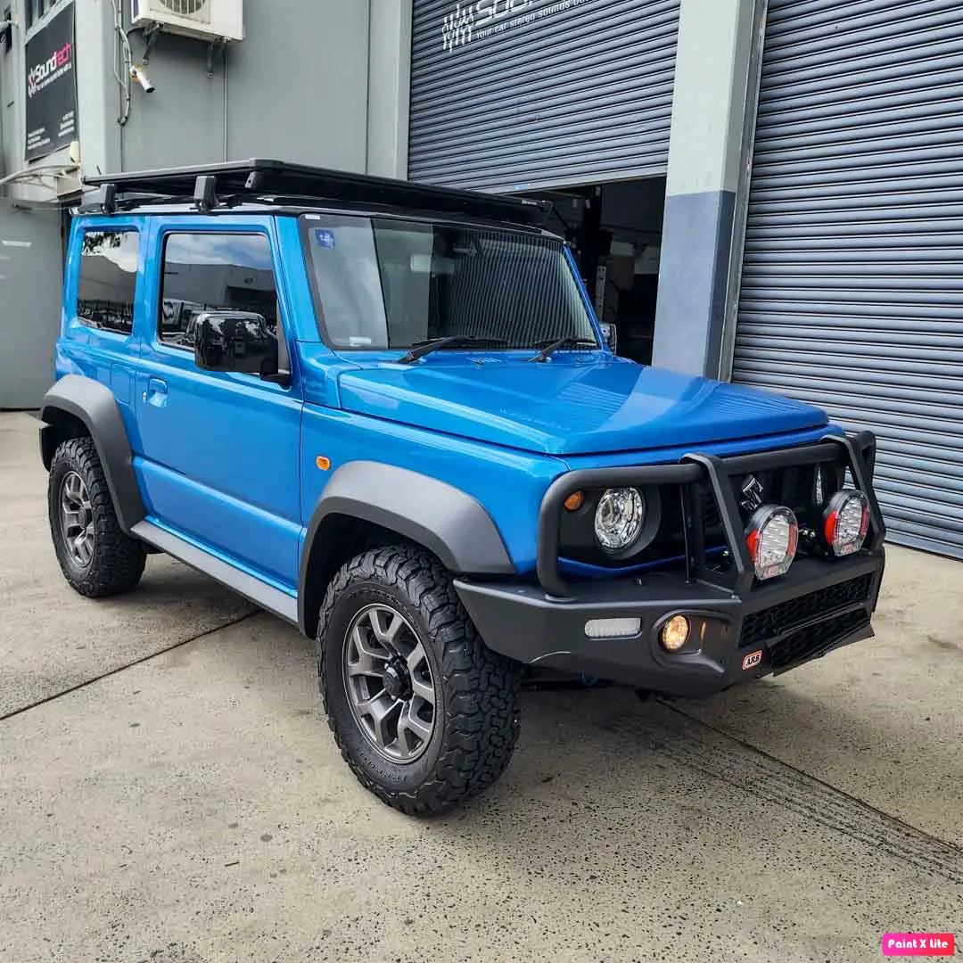 Suzuki Jimny parked in Sydney after MC Audio premium sound system upgrade.