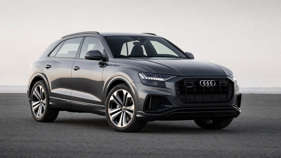 Audi Q8 4M sound system upgrade with DSP amplifier, premium speakers, subwoofer, Apple CarPlay and dashcam solutions by MC Audio Sydney