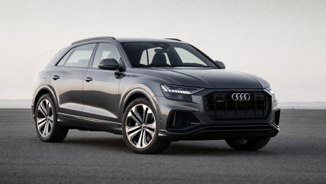 Audi Q8 4M sound system upgrade with DSP amplifier, premium speakers, subwoofer, Apple CarPlay and dashcam solutions by MC Audio Sydney