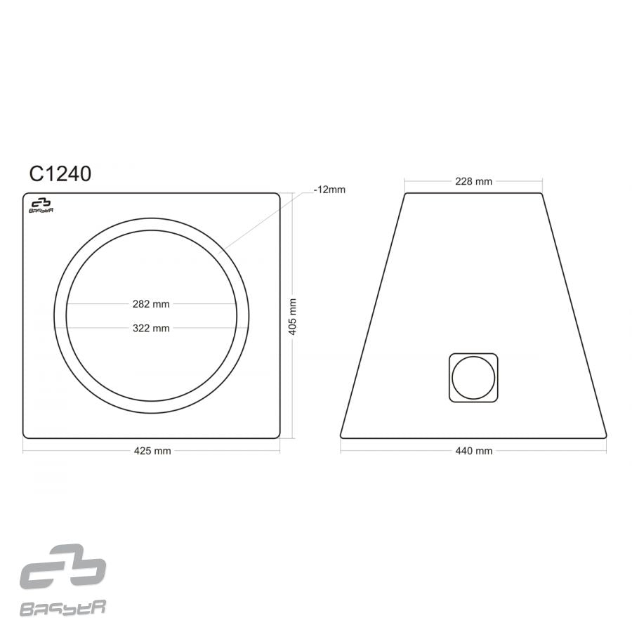 C1240 subwoofer enclosure 12"/30cm 40 liters