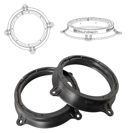 3D-ST FM 200 8-inch 3D printed speaker adapter pair with three-point mounting profile for HELIX woofers