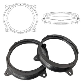 3D-ST FM 200 8-inch 3D printed speaker adapter pair with multi-point mounting profile for HELIX woofers