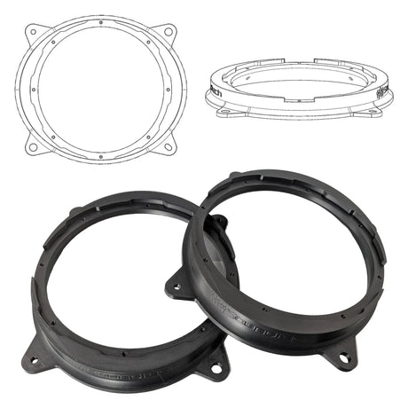 3D-ST FM 200 8-inch 3D printed speaker adapter pair with multi-point mounting profile for HELIX woofers