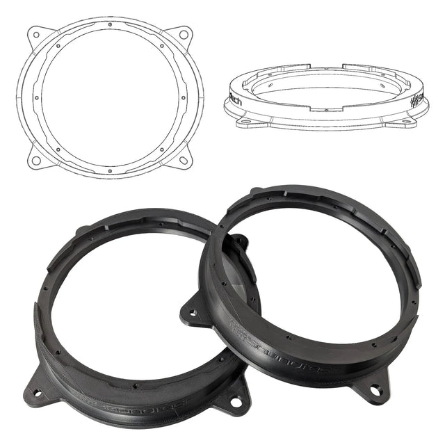 3D-ST FM 200 8-inch 3D printed speaker adapter pair with multi-point mounting profile for HELIX woofers