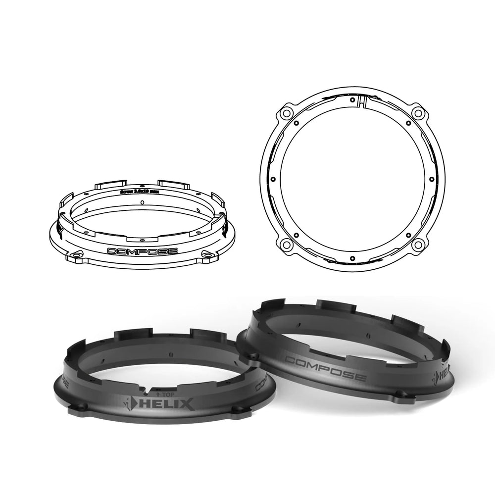 HELIX FlexMount CFMK165 alignment and centring detail 6.5 inch speaker – by MC Audio Sydney